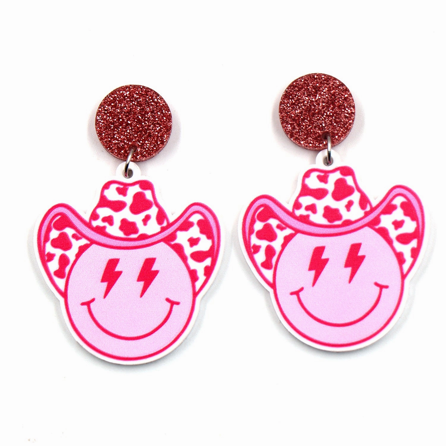 Wholesale Wearing Hat Smiley Acrylic Earrings