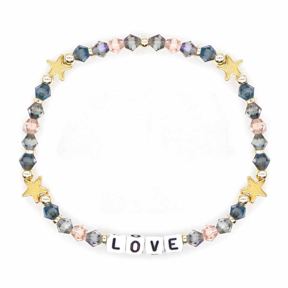 Wholesale Webbing Beaded Crystal Handmade Beaded Stacking Set Bracelet