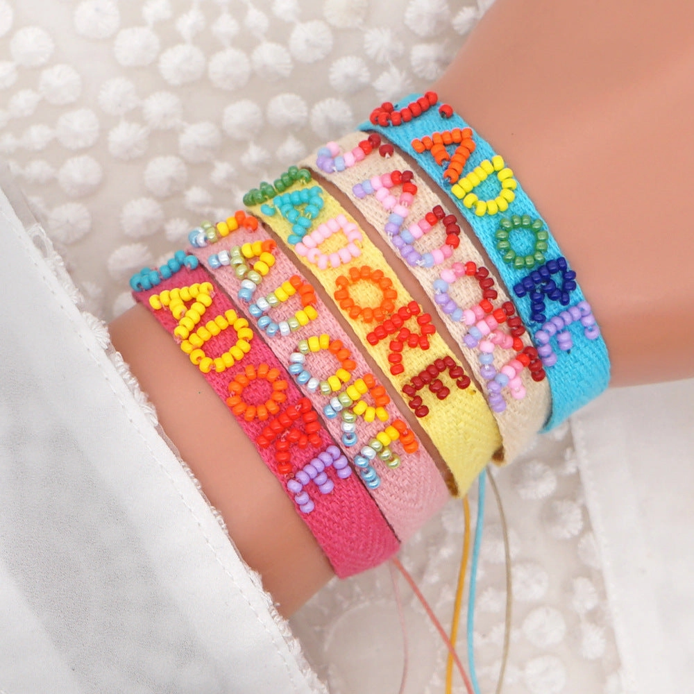 Wholesale Webbing MGB Rice Beads Handwoven Bracelet