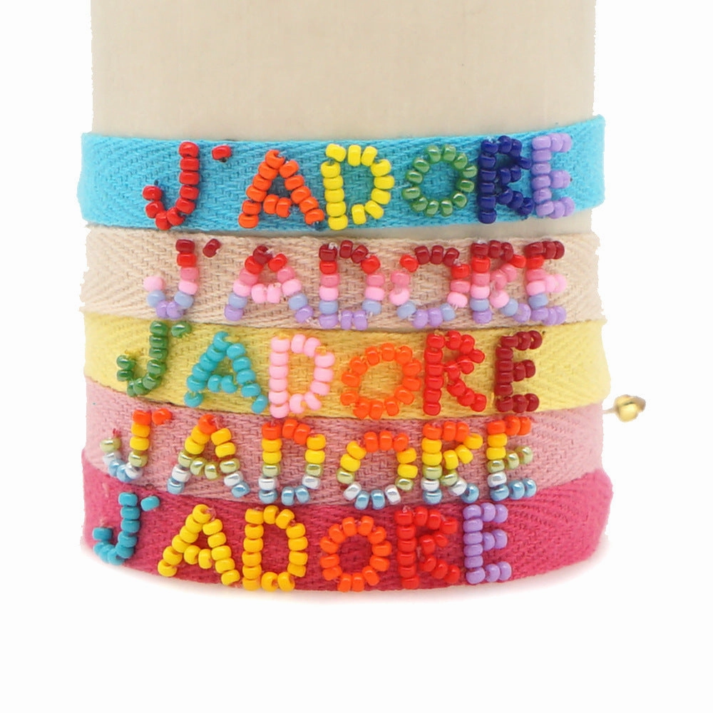Wholesale Webbing MGB Rice Beads Handwoven Bracelet