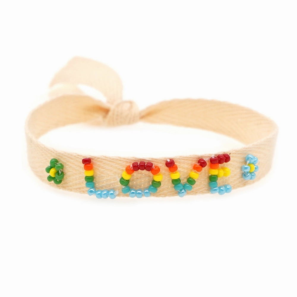 Wholesale Webbing MGB Rice Beads Handwoven Bracelet