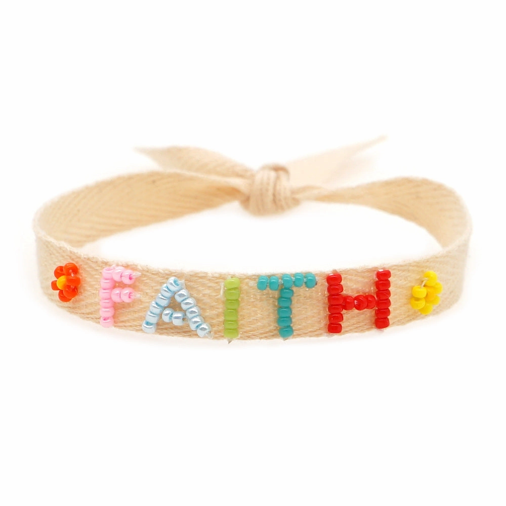Wholesale Webbing MGB Rice Beads Handwoven Bracelet