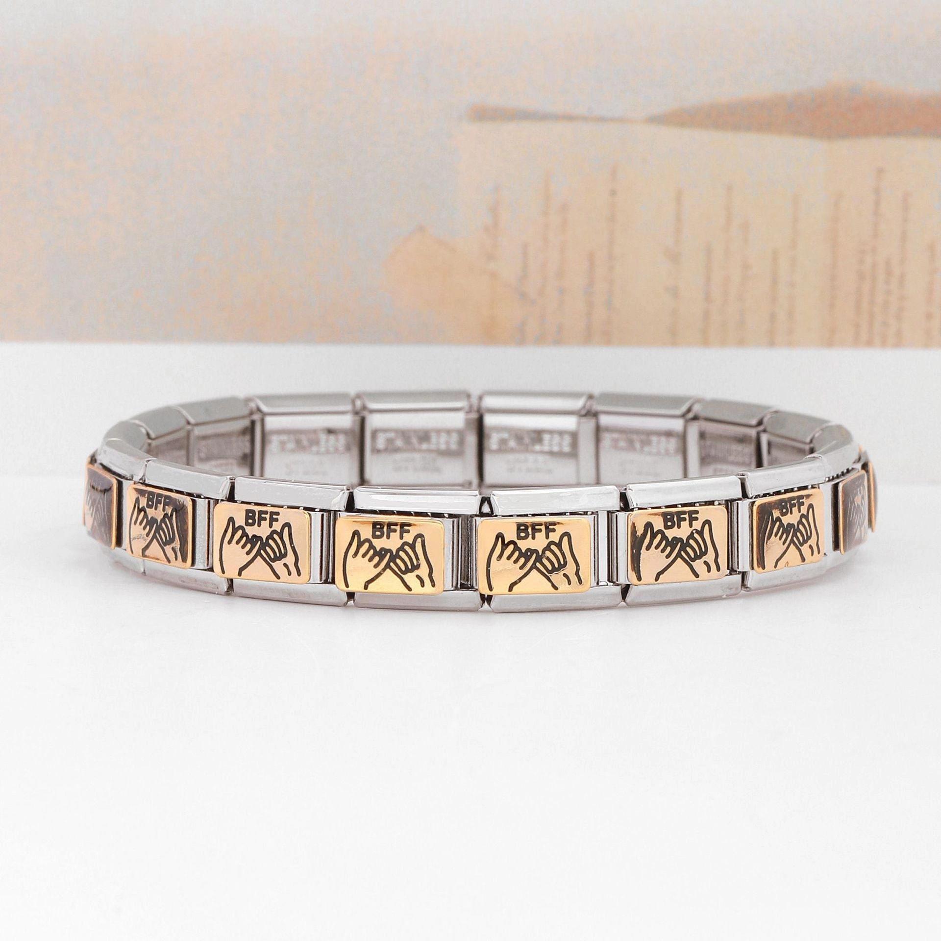 Wholesale Welding 9mm Module Pattern Letter Bracelet DIY Accessories
