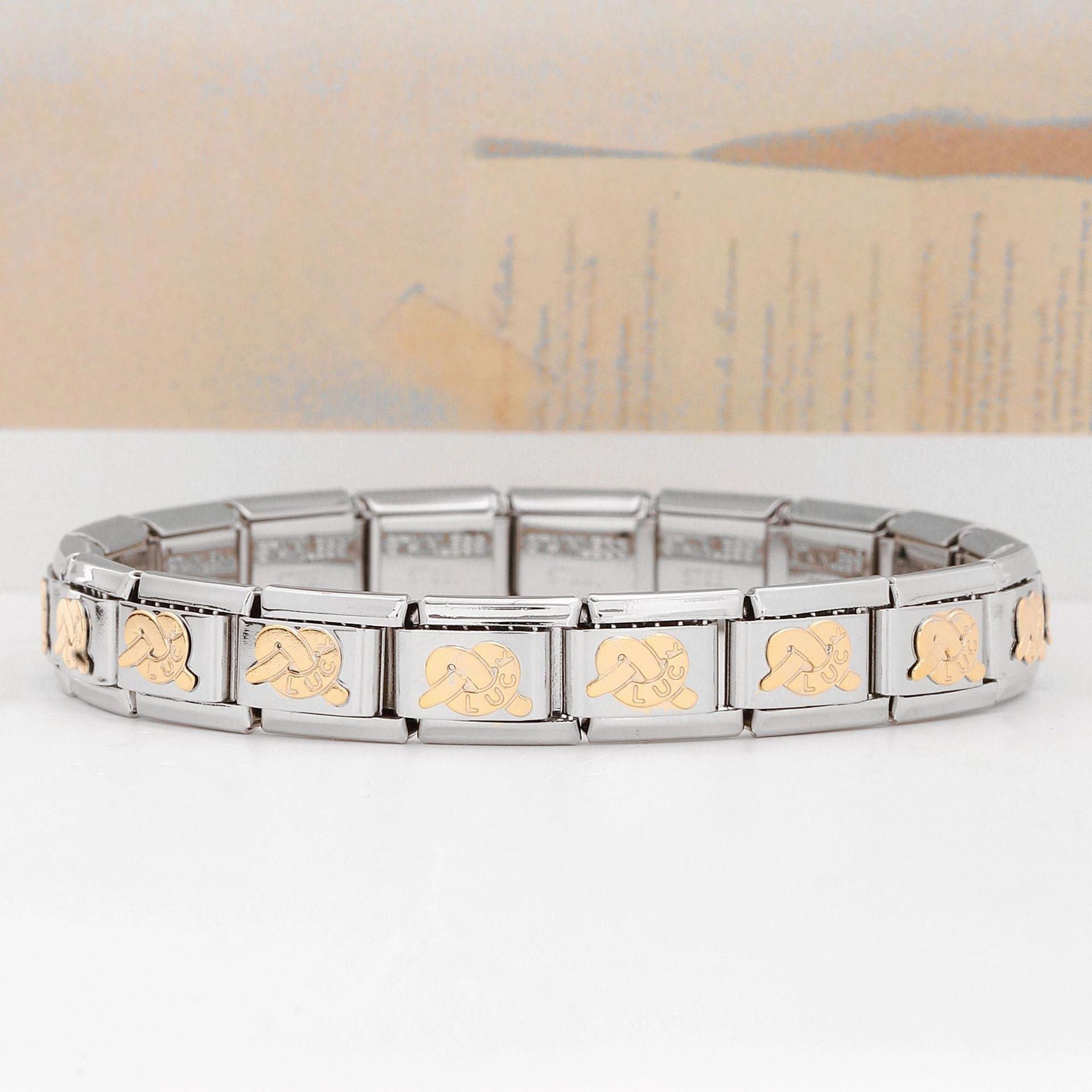 Wholesale Welding 9mm Module Pattern Letter Bracelet DIY Accessories