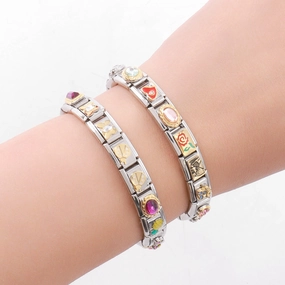 Wholesale Welding 9mm Module Pattern Letter Bracelet DIY Accessories