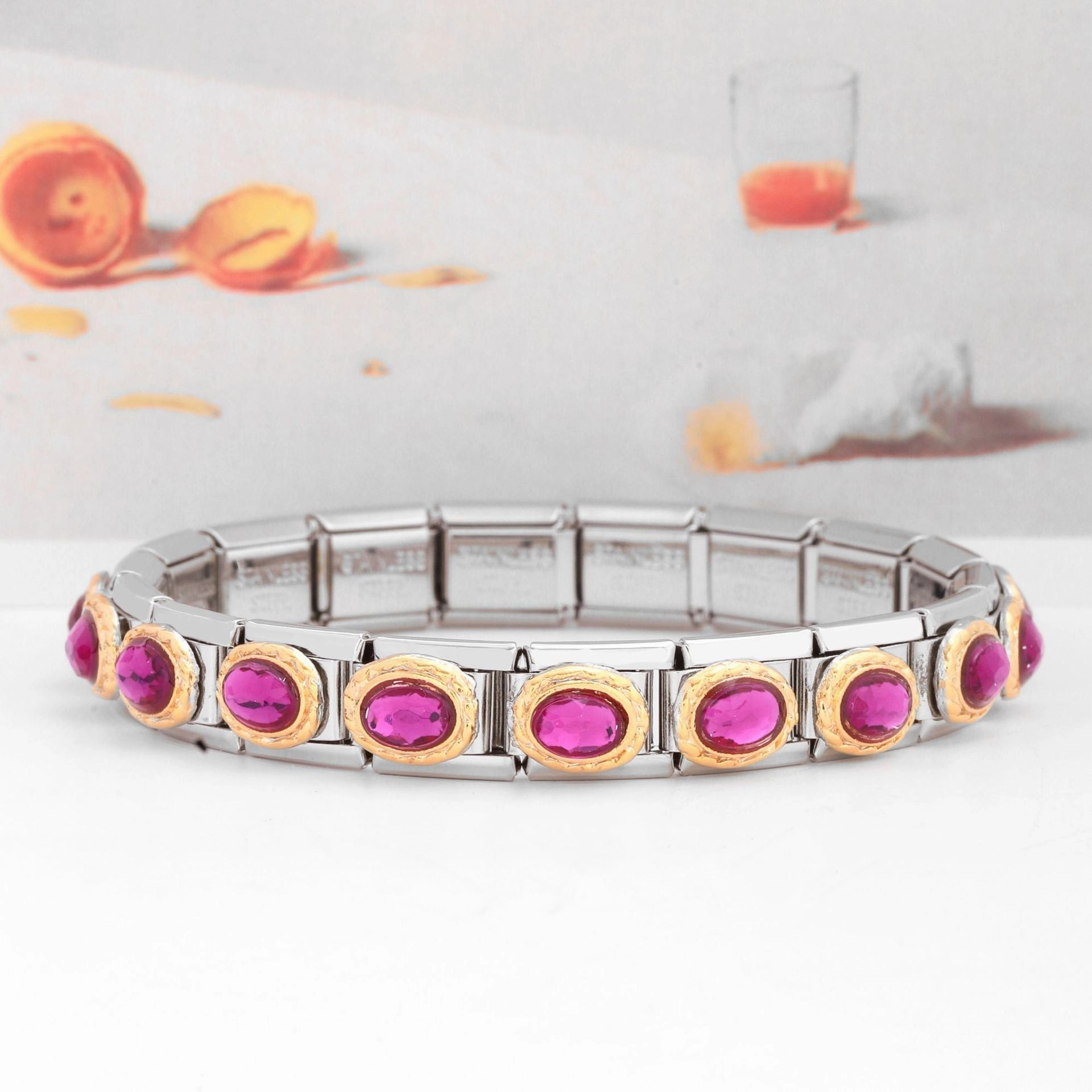 Wholesale Welding 9mm Module Pattern Letter Bracelet DIY Accessories