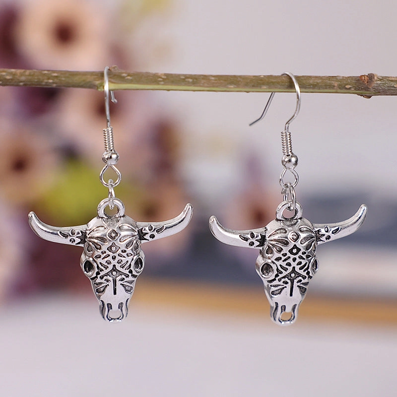 Wholesale Western Bullhead Alloy Earrings