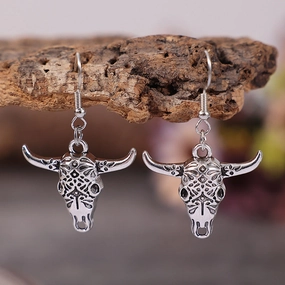Wholesale Western Bullhead Alloy Earrings