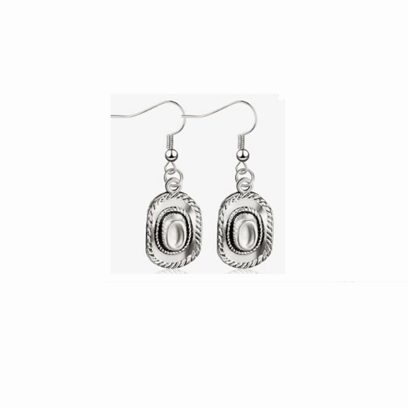 Wholesale Western Cowboy Bull Head Pistol Boots Horseshoe Vintage Earrings