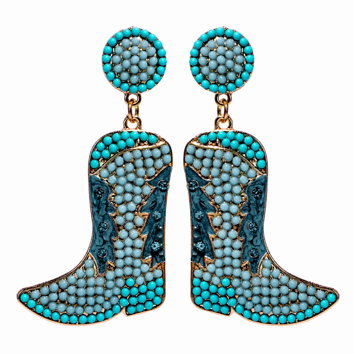 Wholesale Western Cowboy Hat Alloy Christmas Boots Earrings