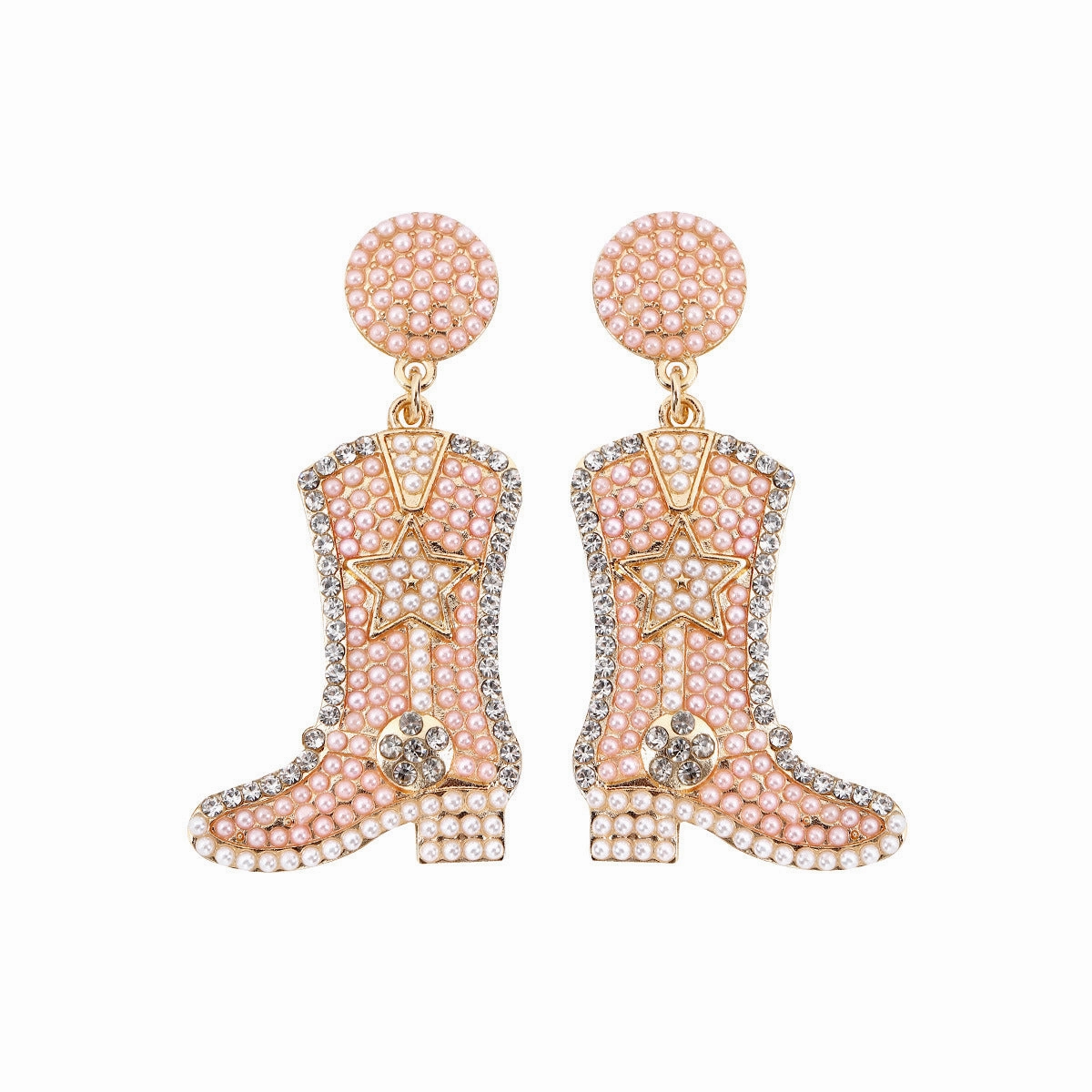 Wholesale Western Cowboy Hat Alloy Christmas Boots Earrings