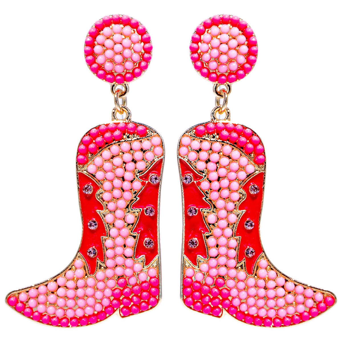 Wholesale Western Cowboy Hat Alloy Christmas Boots Earrings