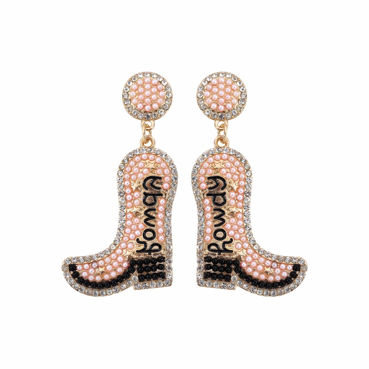 Wholesale Western Cowboy Hat Alloy Christmas Boots Earrings