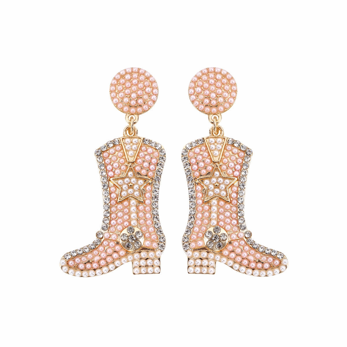 Wholesale Western Cowboy Hat Alloy Christmas Boots Earrings