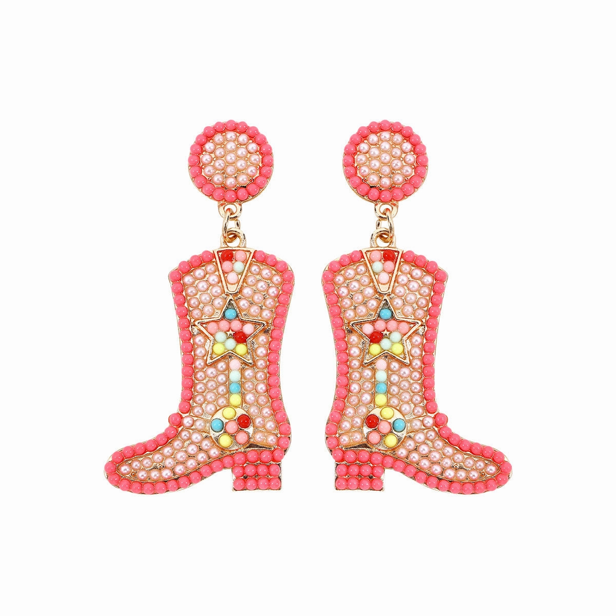 Wholesale Western Cowboy Hat Alloy Christmas Boots Earrings