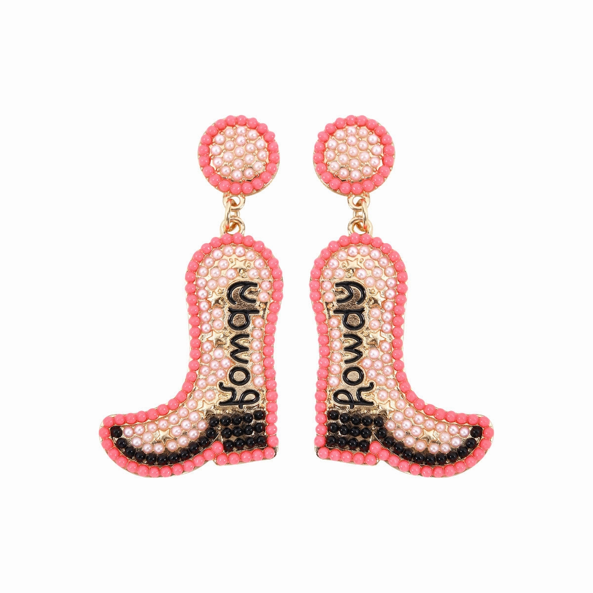 Wholesale Western Cowboy Hat Alloy Christmas Boots Earrings