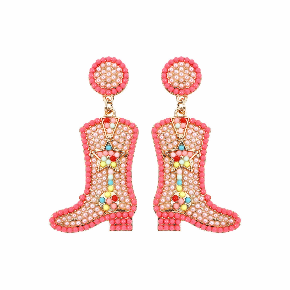 Wholesale Western Cowboy Hat Alloy Christmas Boots Earrings