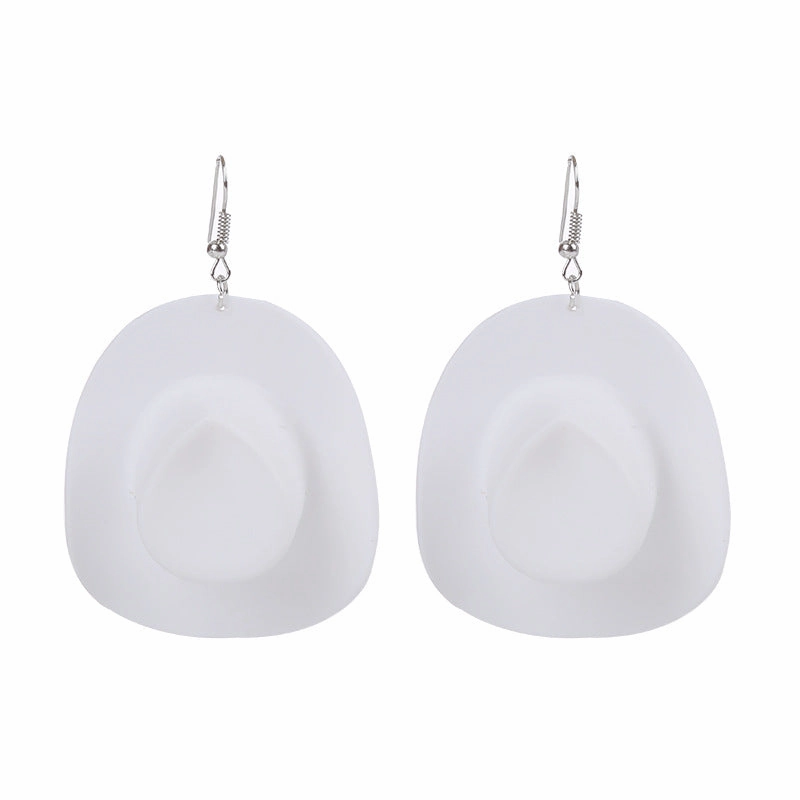 Wholesale Western Cowboy Hat Resin Earrings