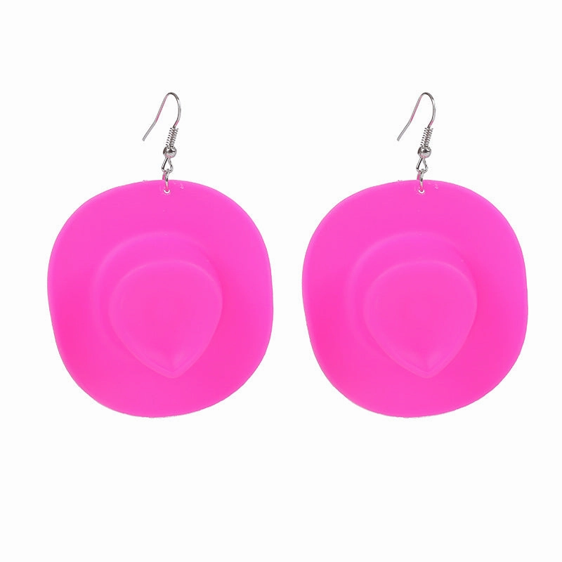 Wholesale Western Cowboy Hat Resin Earrings