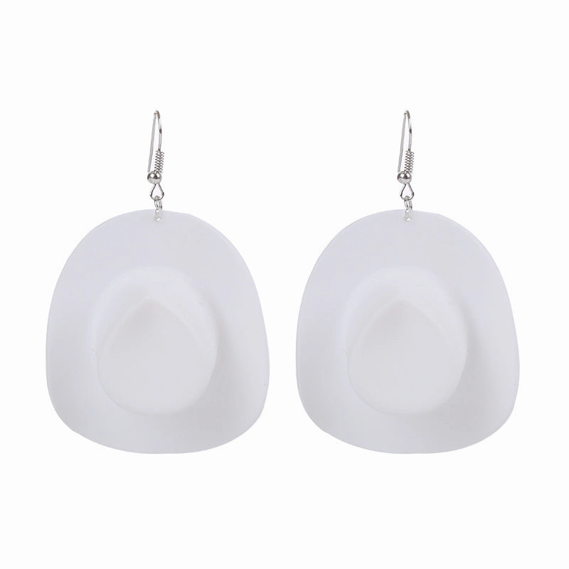 Wholesale Western Cowboy Hat Resin Earrings