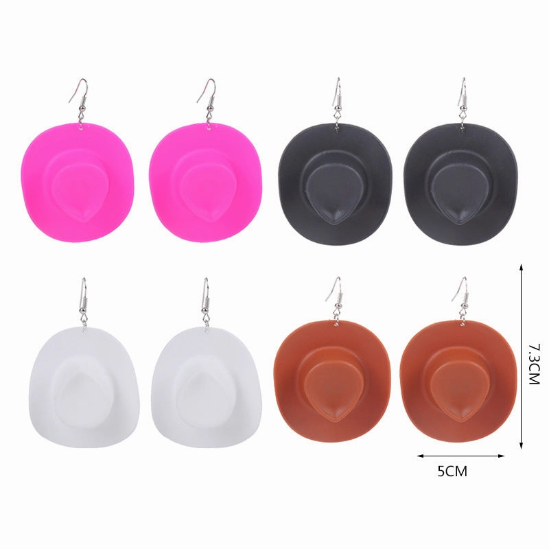 Wholesale Western Cowboy Hat Resin Earrings