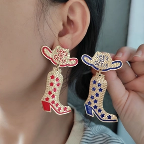 Wholesale Western Cowboy Hats, Boots, Alloy Earrings