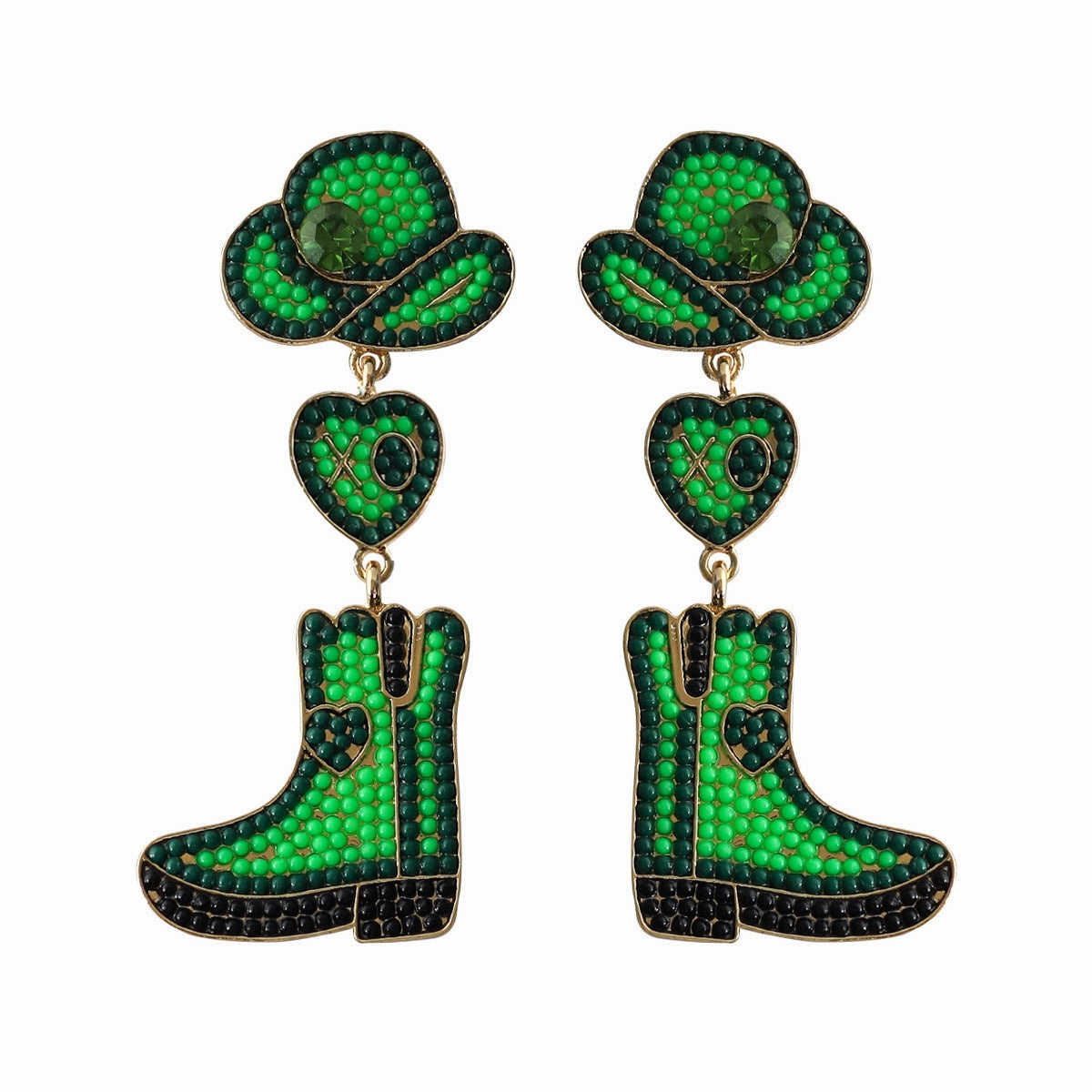 Wholesale Western Cowboy Hats Boots Heart shaped Earrings