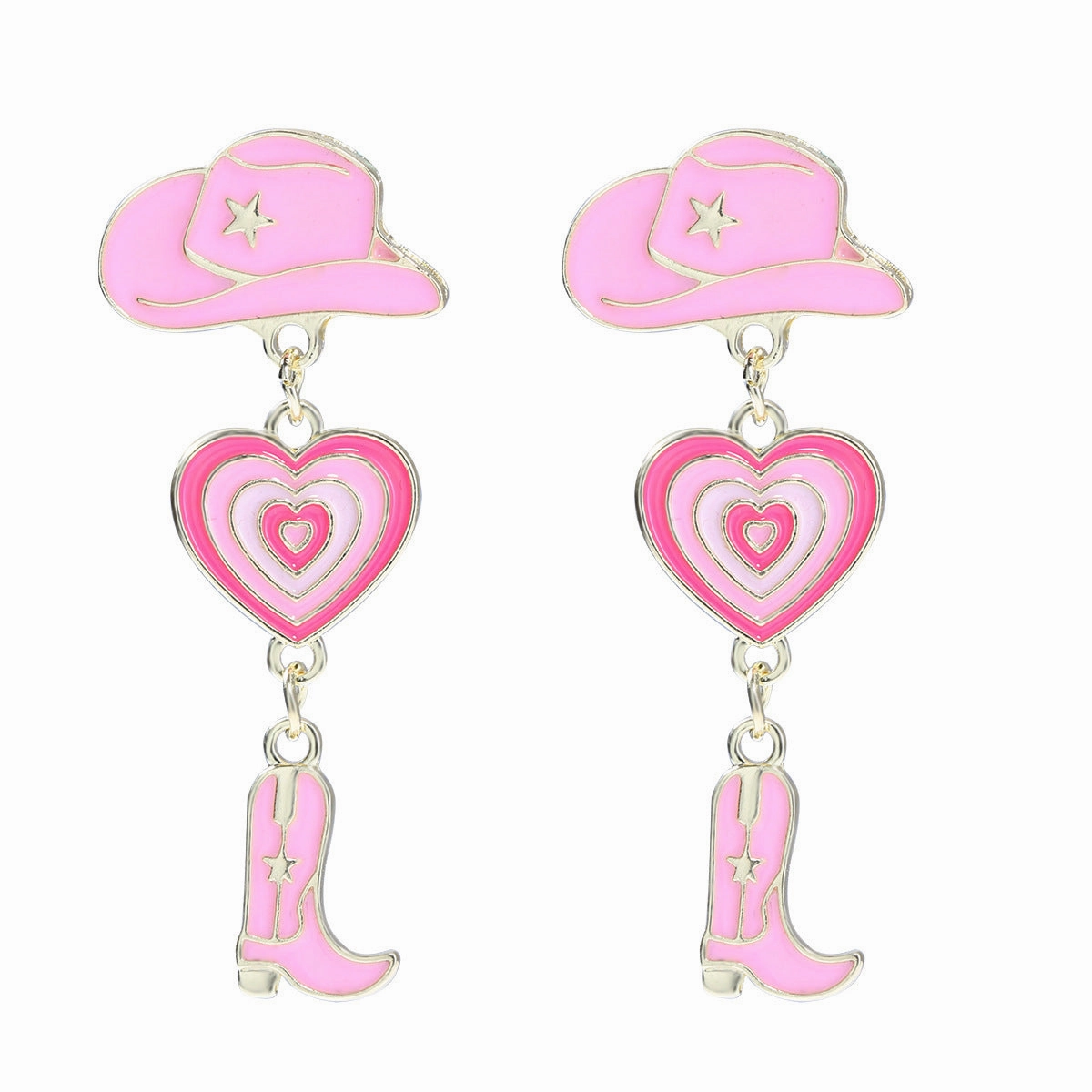 Wholesale Western Cowboy Hats Boots Heart shaped Earrings