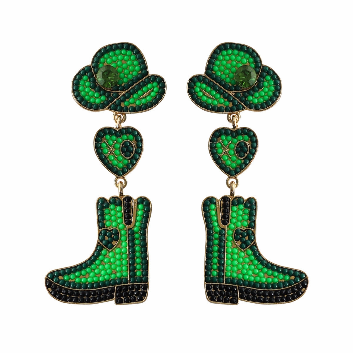 Wholesale Western Cowboy Hats Boots Heart shaped Earrings