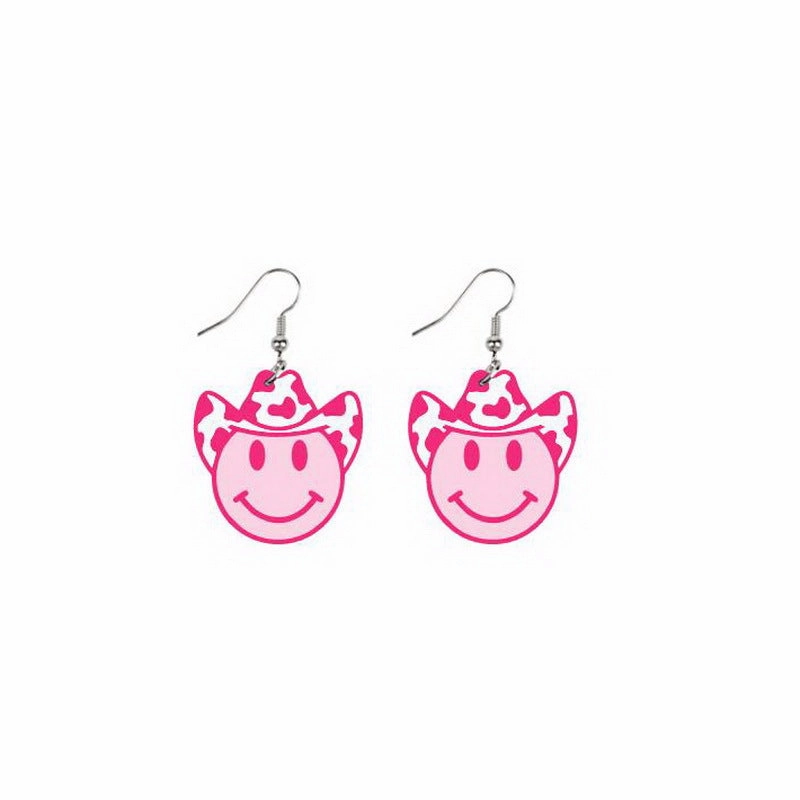 Wholesale Western Cowboy Pentagram Hat Wood Earrings