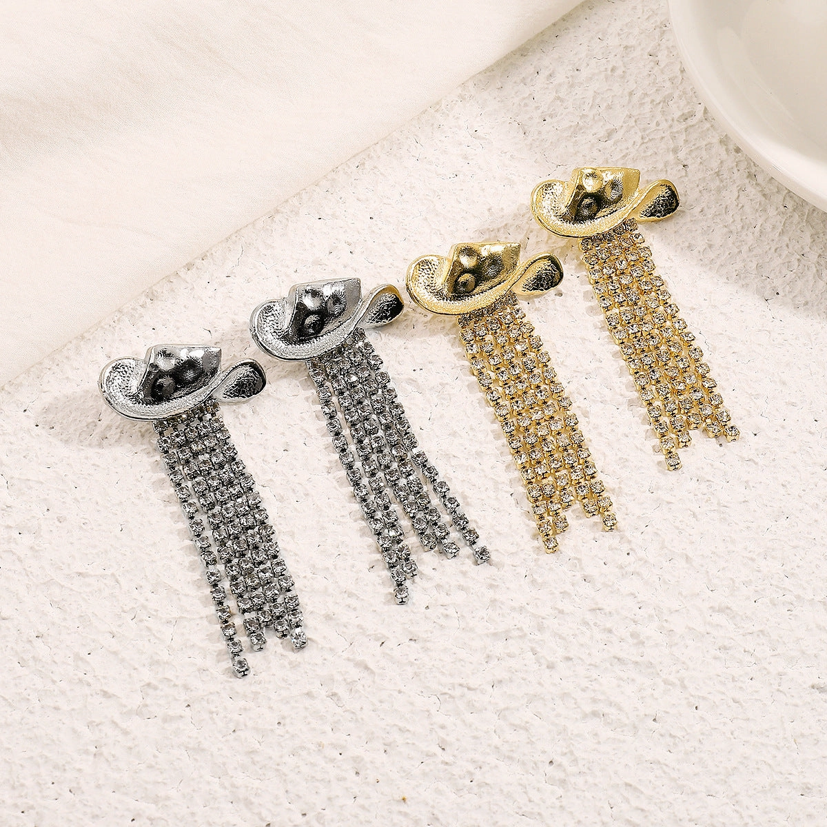 Wholesale Western Cowboy Style Hat Tassel Earrings