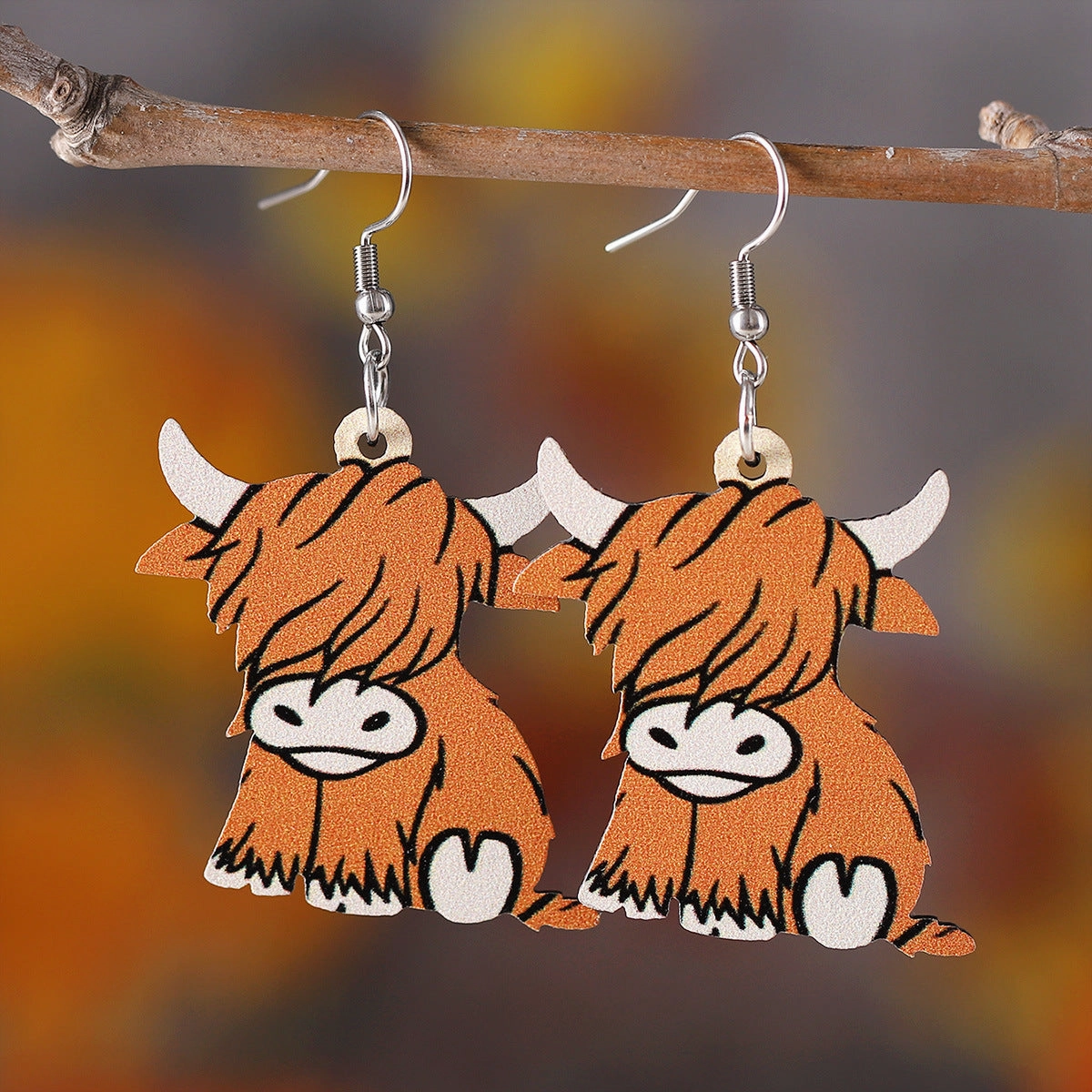 Wholesale Western retro bull head earrings