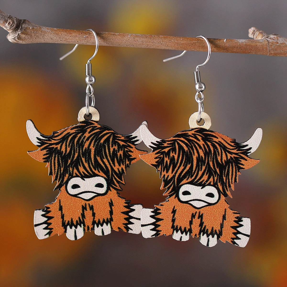 Wholesale Western retro bull head earrings