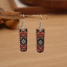 Wholesale Western Style Aztec Pattern Oil Dropping Earrings