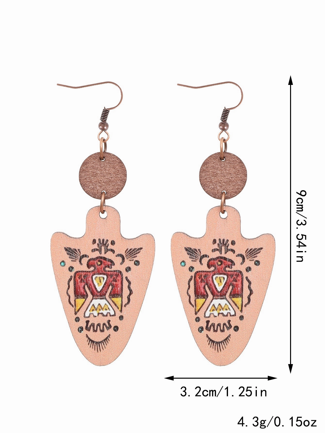 Wholesale Western Style Cactus Bull Head Wooden Earrings