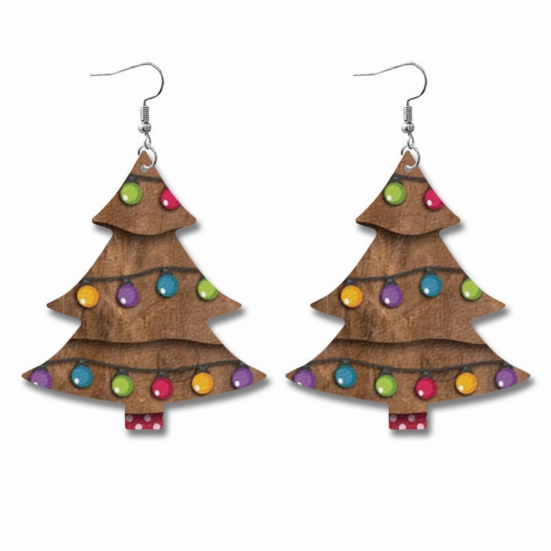 Wholesale Western Style Christmas Tree Earrings