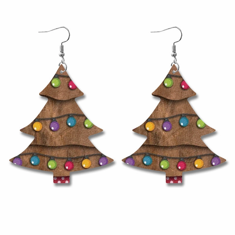 Wholesale Western Style Christmas Tree Earrings