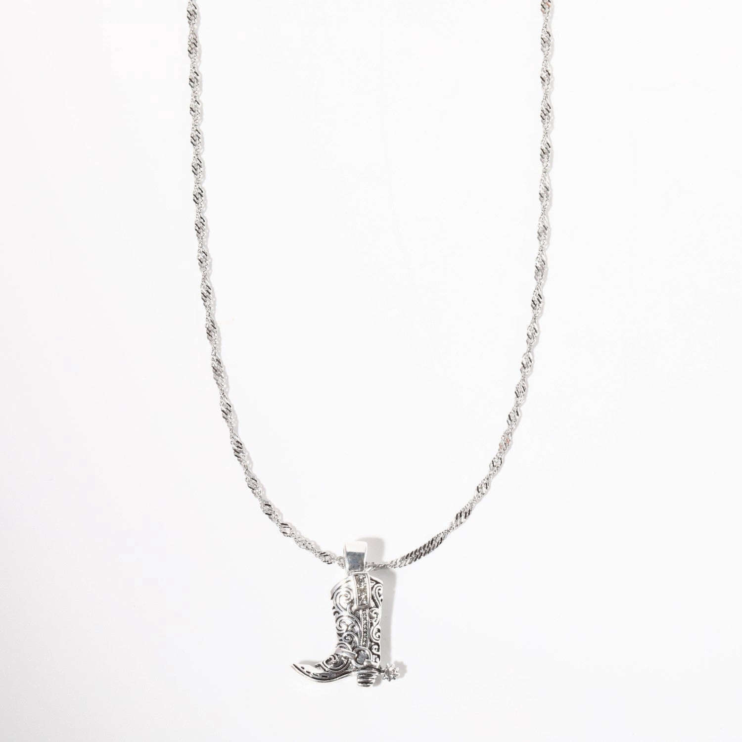 Wholesale Western Style Cowboy Boots Copper Plated Real Gold Necklace