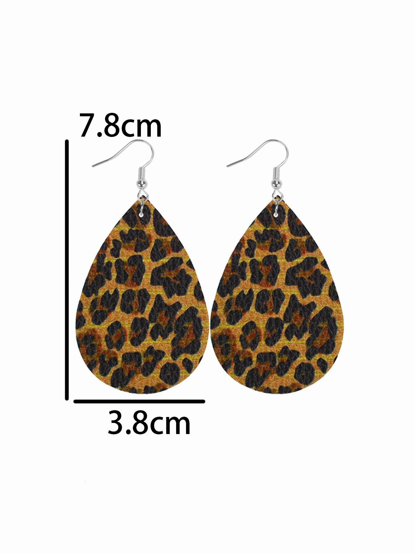 Wholesale Western Style Leopard Print Cow Print Leather Double Sided Print Earrings