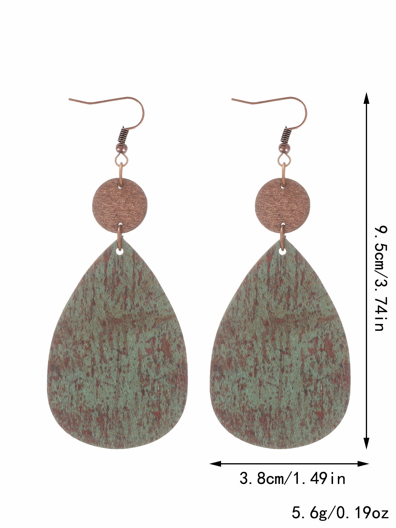 Wholesale Western Style Sunflower Cow Pattern Vintage Wood Grain Earrings
