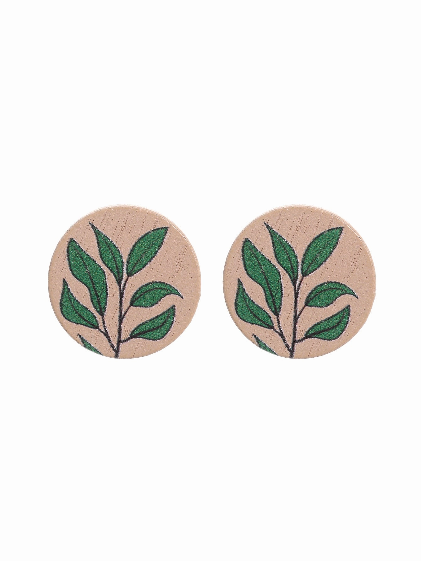 Wholesale Western Style Sunflower Flower Chrysanthemum Pattern Wooden Earrings