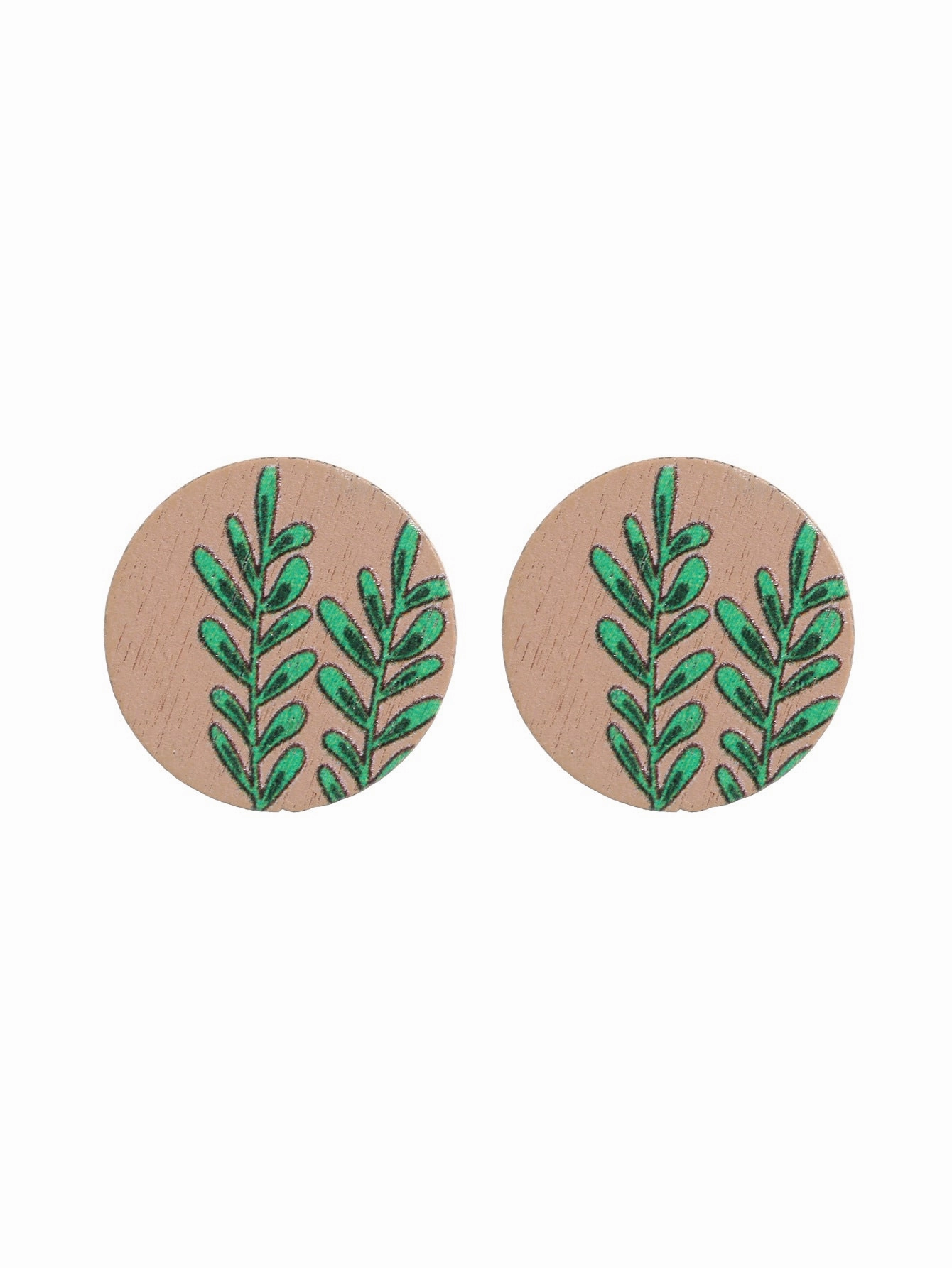Wholesale Western Style Sunflower Flower Chrysanthemum Pattern Wooden Earrings