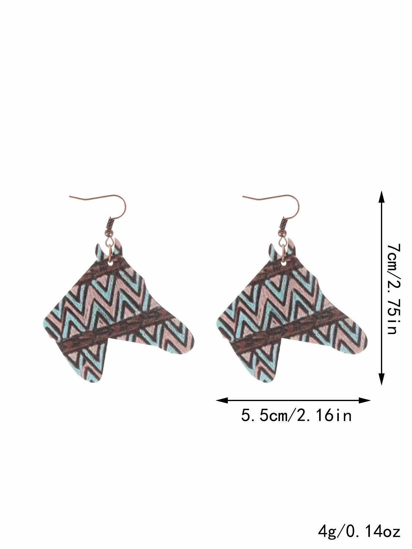 Wholesale Western Style Wooden Bull Head Flower Pattern Earrings