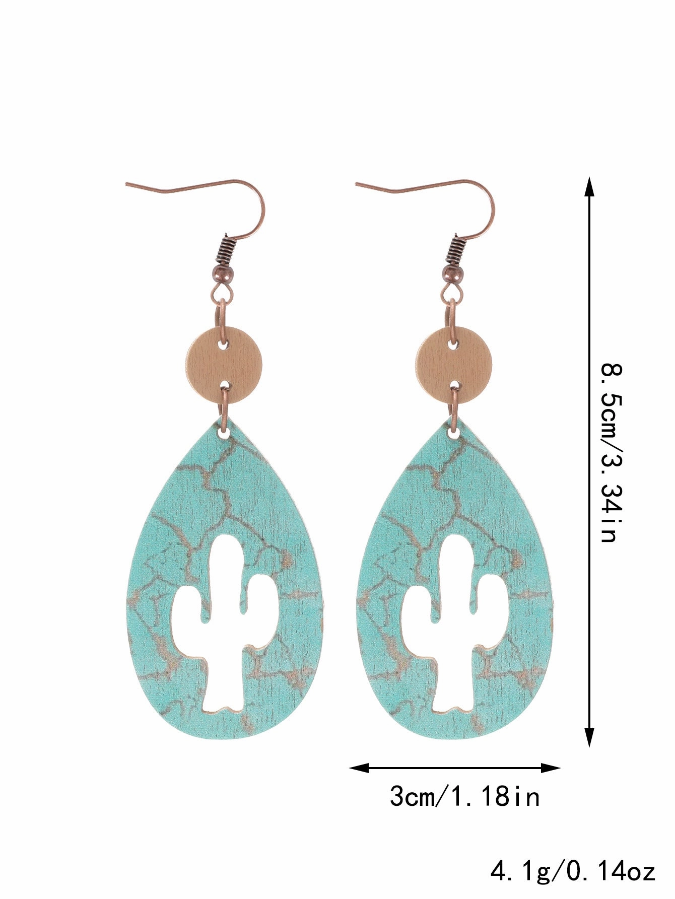Wholesale Western Style Wooden Bull Head Flower Pattern Earrings