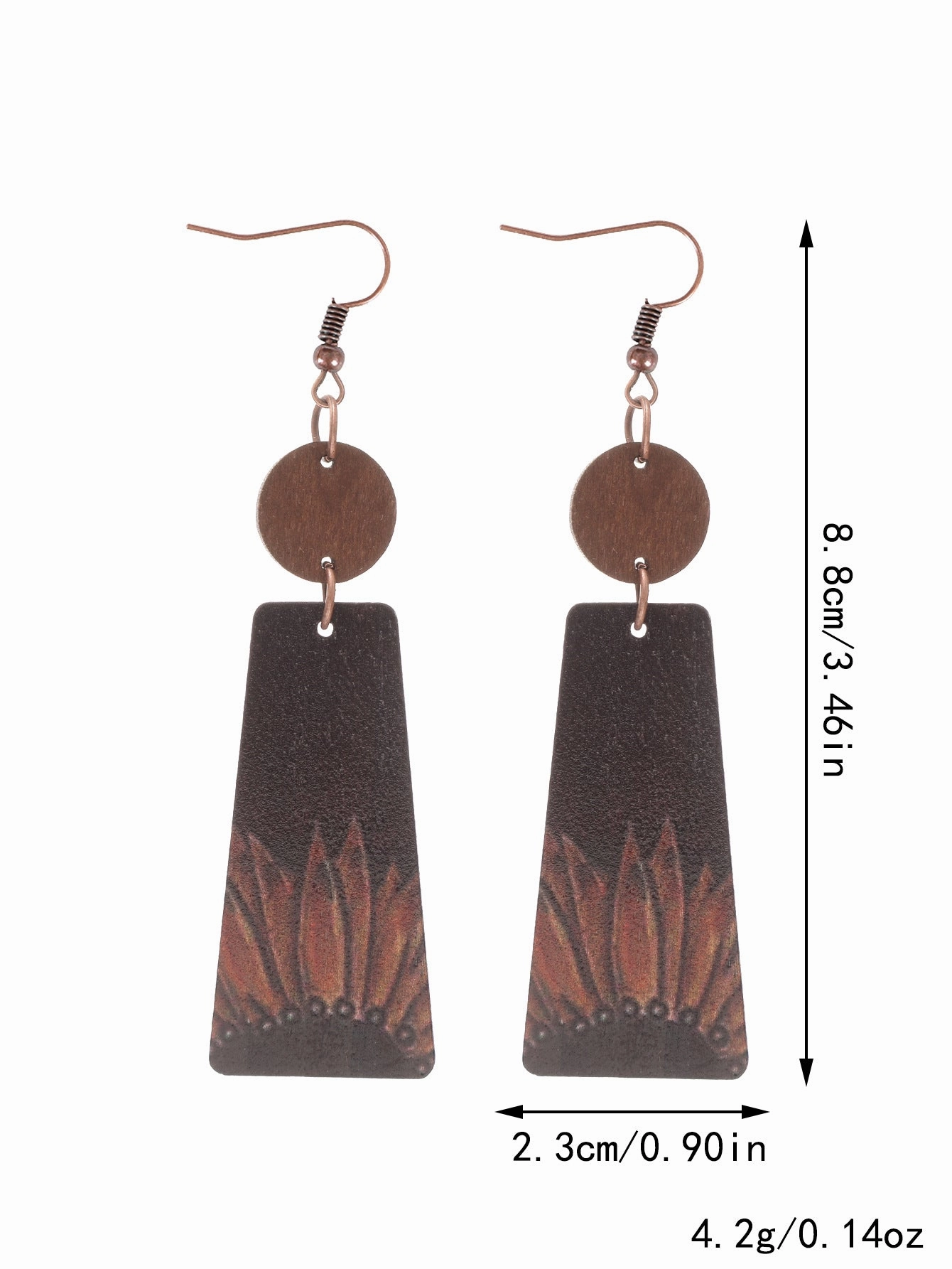 Wholesale Western Style Wooden Bull Head Flower Pattern Earrings