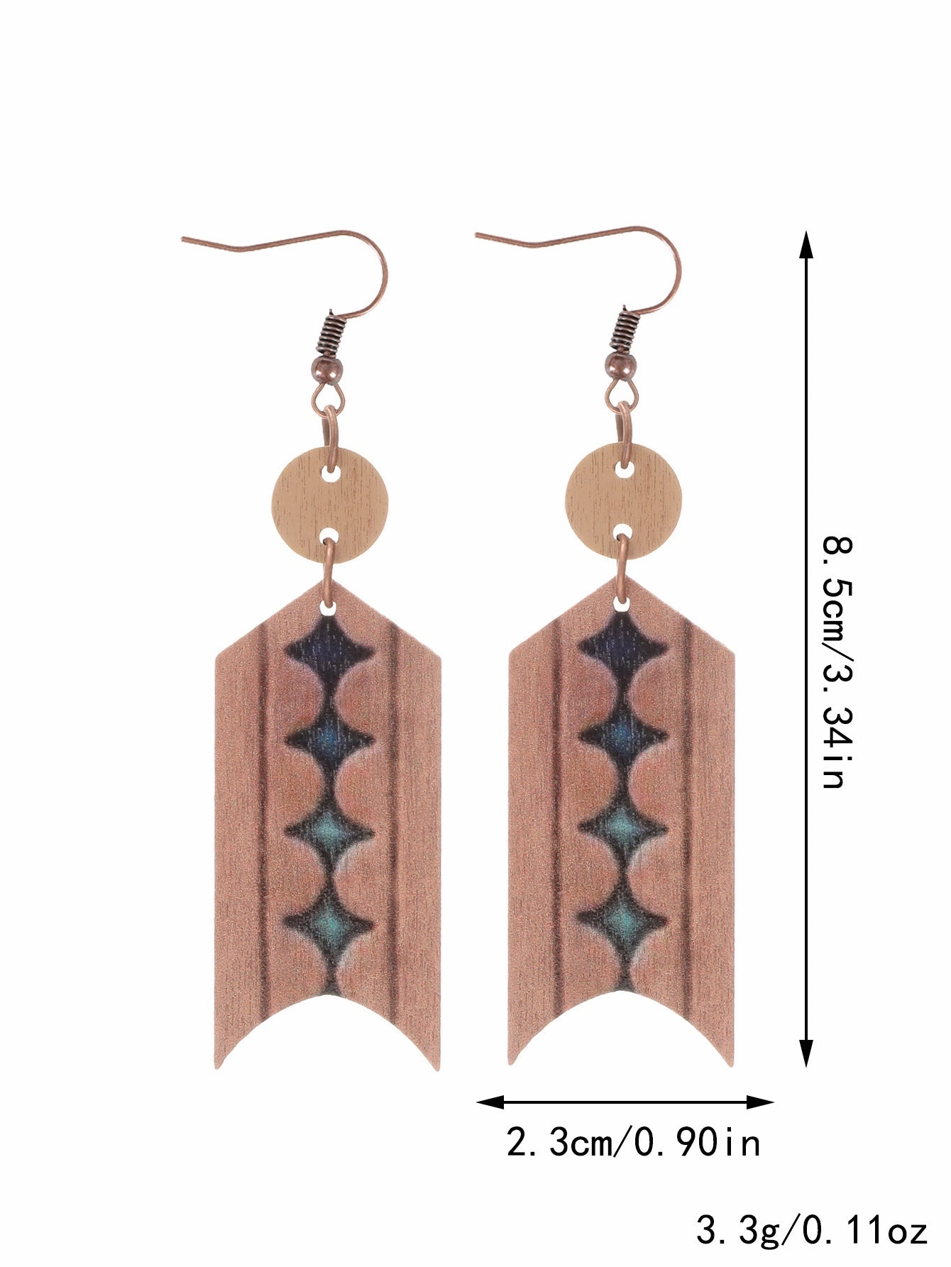 Wholesale Western Style Wooden Bull Head Flower Pattern Earrings