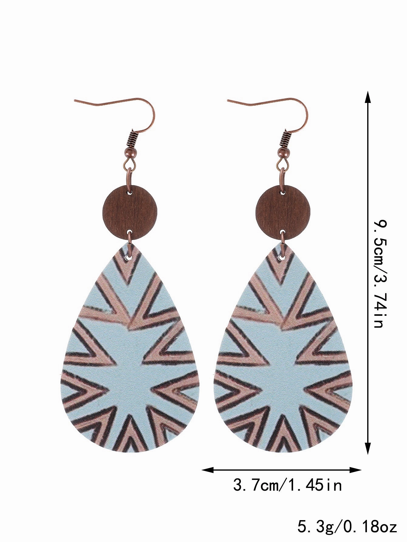 Wholesale Western Style Wooden Bull Head Flower Pattern Earrings