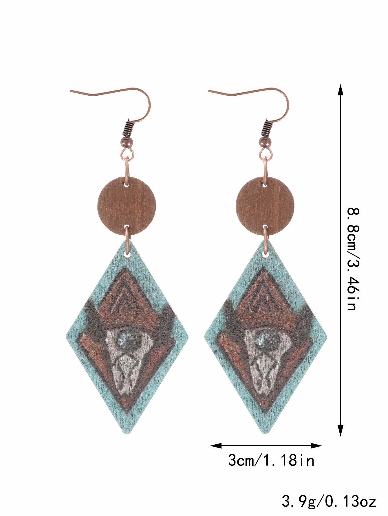 Wholesale Western Style Wooden Bull Head Flower Pattern Earrings