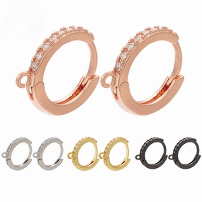 Wholesale White Diamond Brass Earrings Fittings