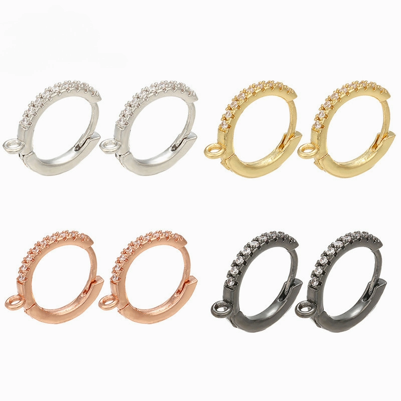 Wholesale White Diamond Brass Earrings Fittings